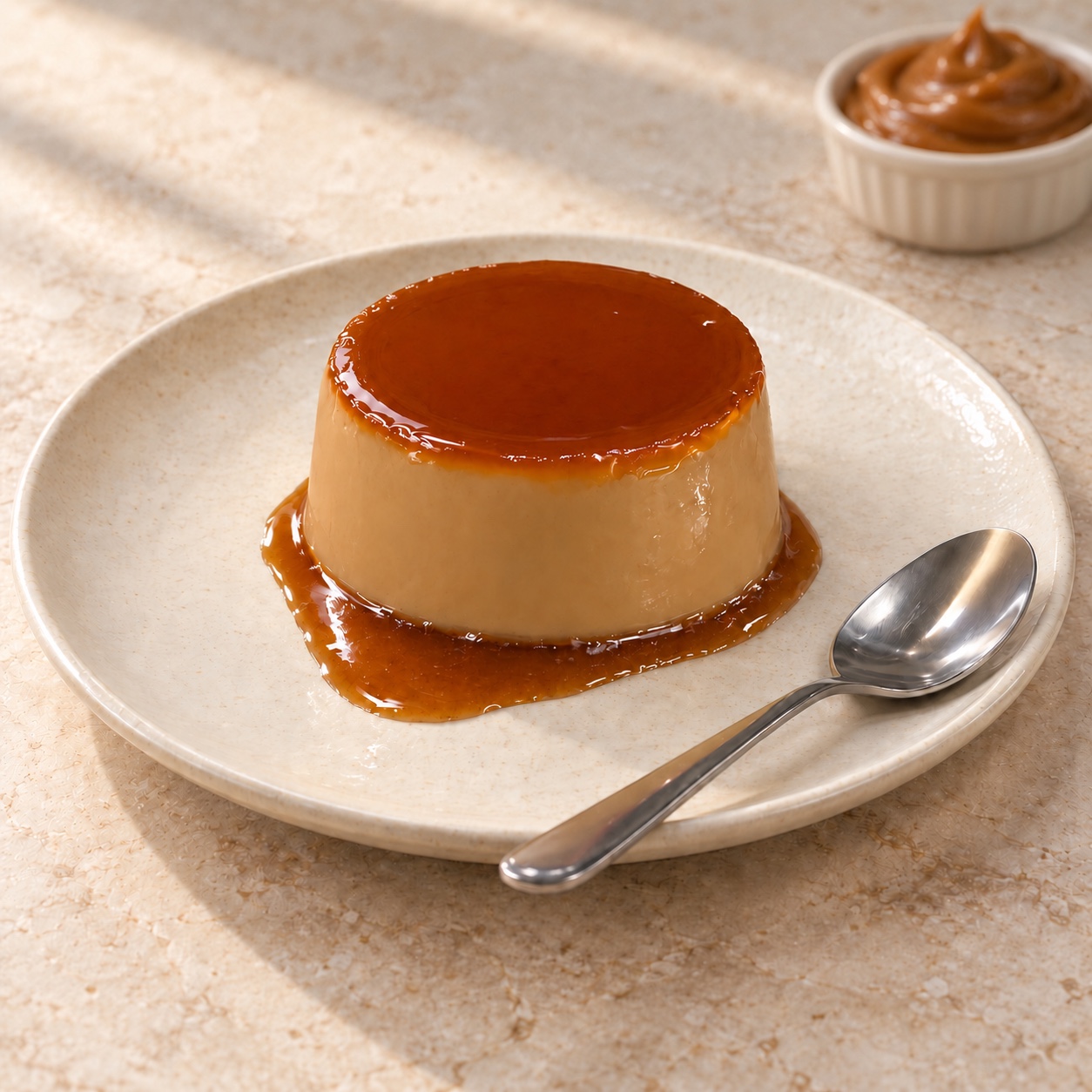 Mini pudim de doce de leite