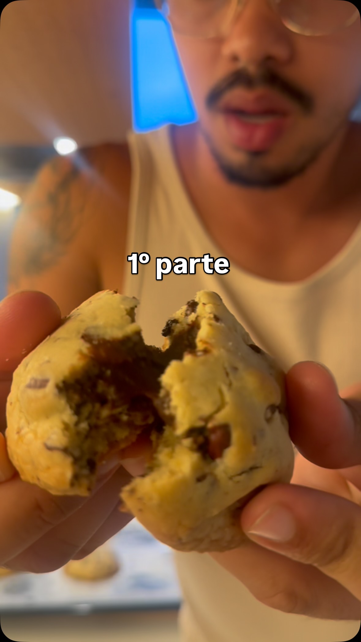 Cookies de avelã com chocolate 100%