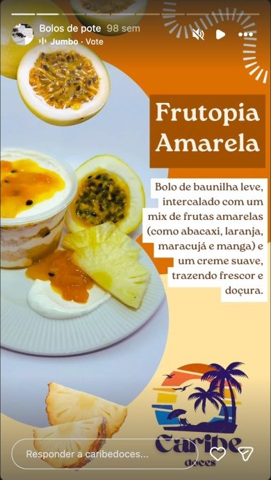 Frutopia Amarela — bolo de pote de frutas amarelas